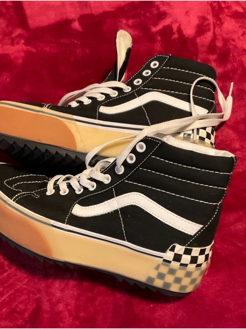 Vans High-Top Checkerboard Platform Sneakers - Dark Brown Suede